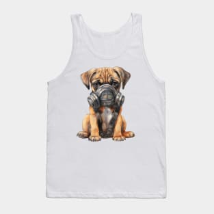 Boxer Dog Wearing Gas Mask Tank Top